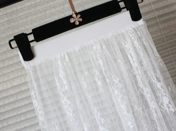 Hot Sexy Women Lace Skirt Ladies See Through Transparent Night Club Wear Party Short Mini Skirts  Black  White