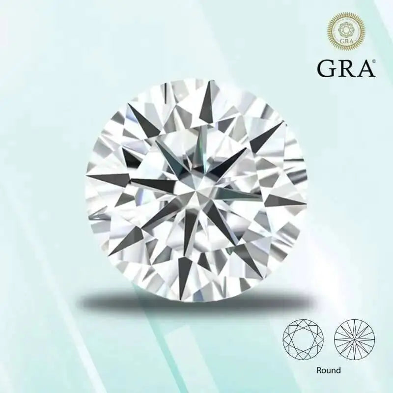 Moissanite Stone — Round Cut, D Color, VVS1