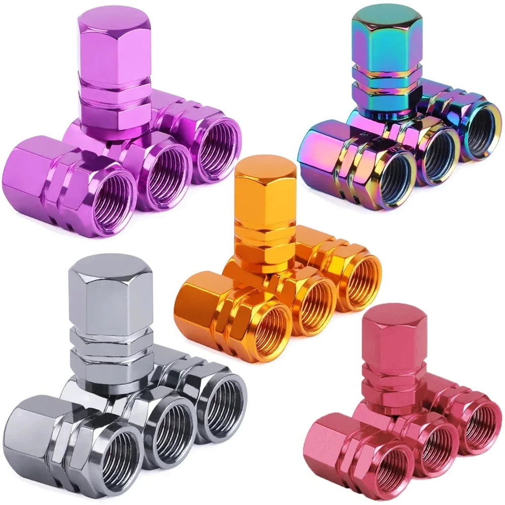 Tire Valve Stem Caps Decorative Tires Accessories Aluminum Alloy Nipple Wheel Caps For Cars Motorcycles Bicycle Cover 2030