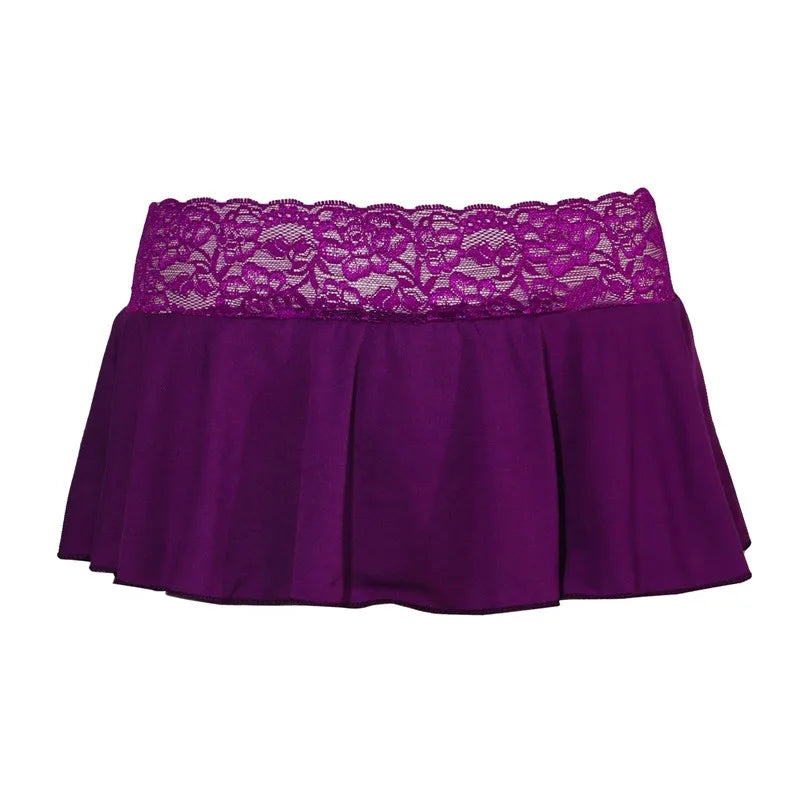 Women's Lace Mini Skirts Solid Color Summer Sexy Short Skirt Sexy Ultra Short Skirt Party Lace Skirts 2024 New Fashion