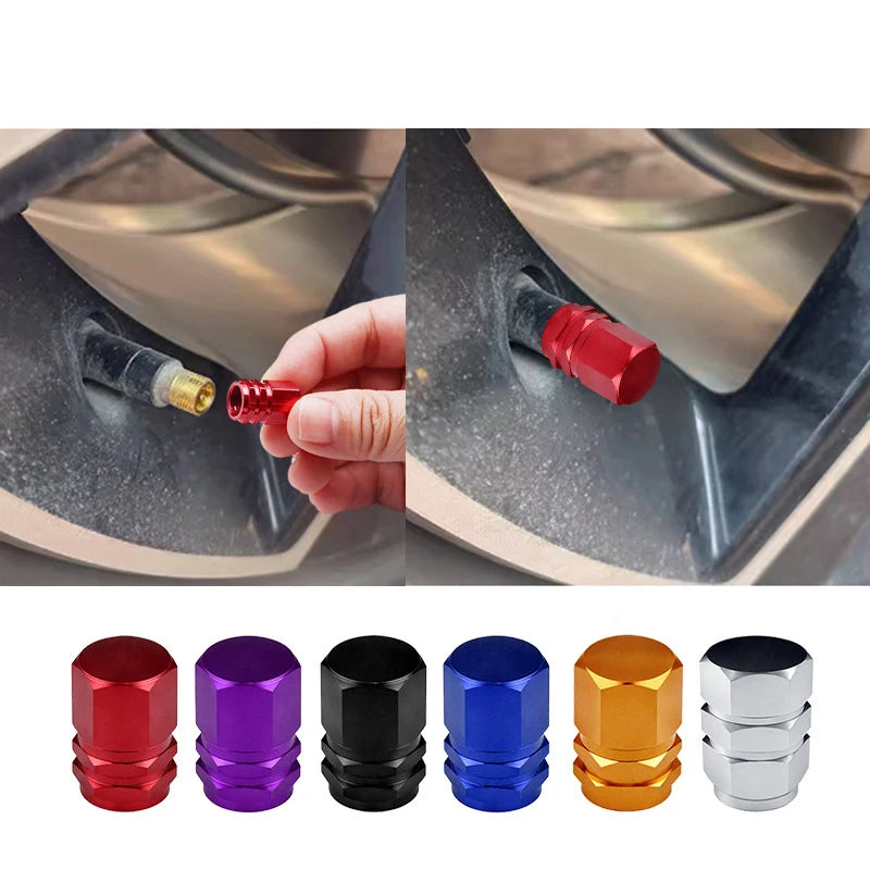 Tire Valve Stem Caps Decorative Tires Accessories Aluminum Alloy Nipple Wheel Caps For Cars Motorcycles Bicycle Cover 2030
