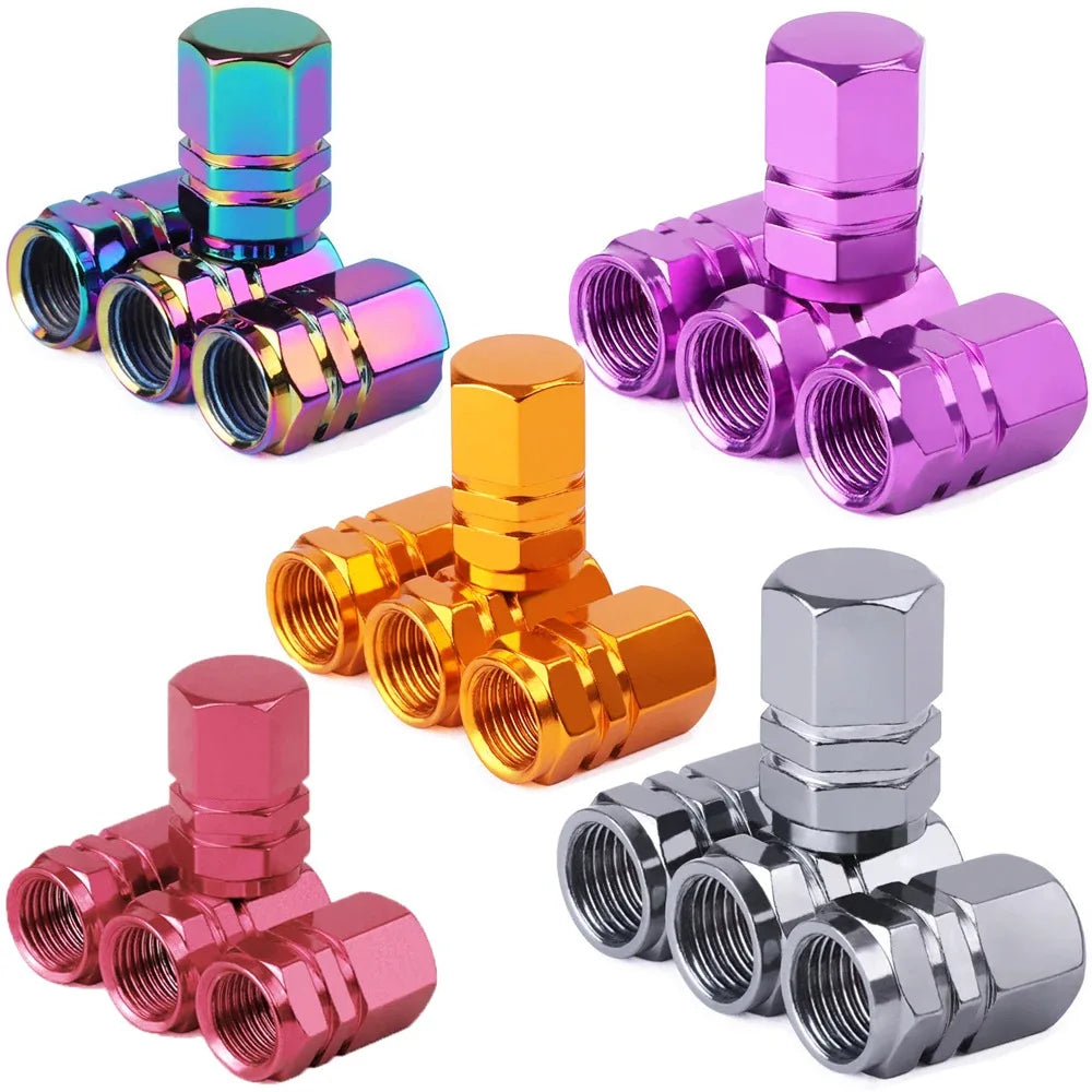 Tire Valve Stem Caps Decorative Tires Accessories Aluminum Alloy Nipple Wheel Caps For Cars Motorcycles Bicycle Cover 2030