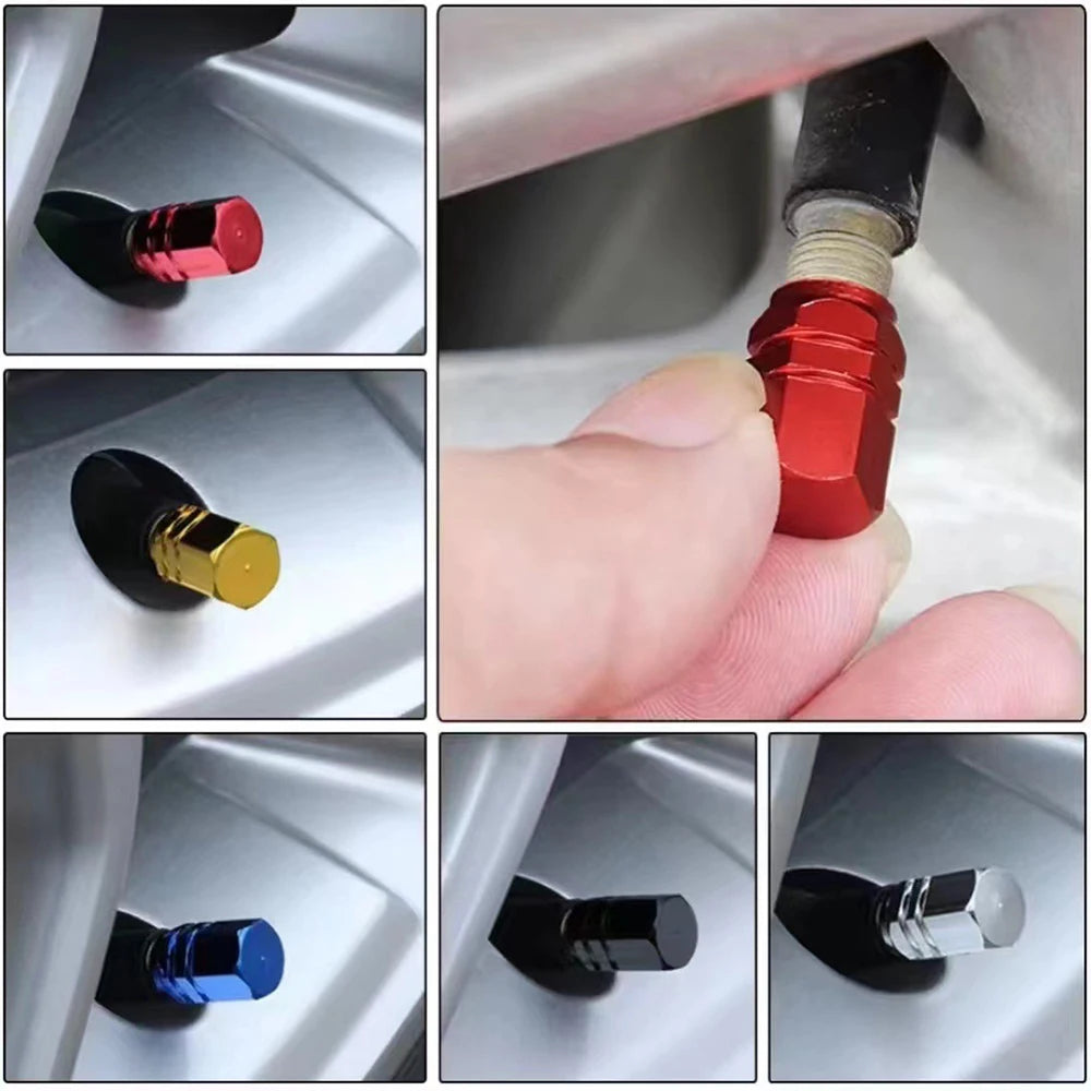 Tire Valve Stem Caps Decorative Tires Accessories Aluminum Alloy Nipple Wheel Caps For Cars Motorcycles Bicycle Cover 2030