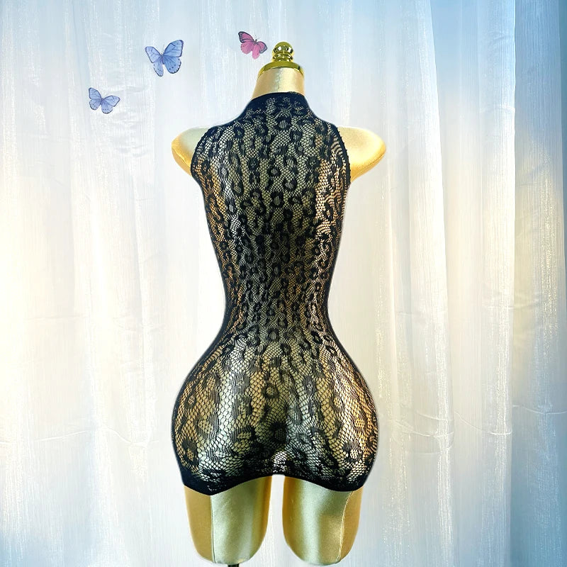 Hollow Out Fishnet Cover-Up Dress
